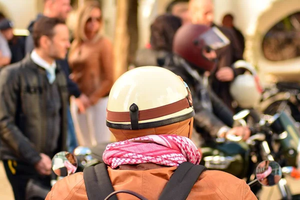 Motorcyclist Helmet Rally — Stock Photo, Image