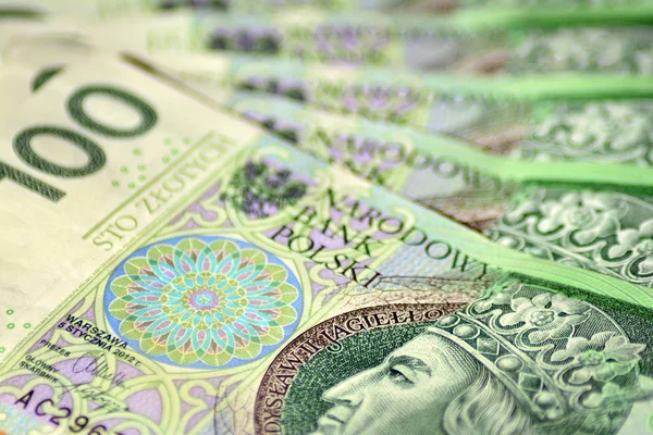 Antecedentes Elaborados Con Billetes Dinero Polaco — Foto de Stock