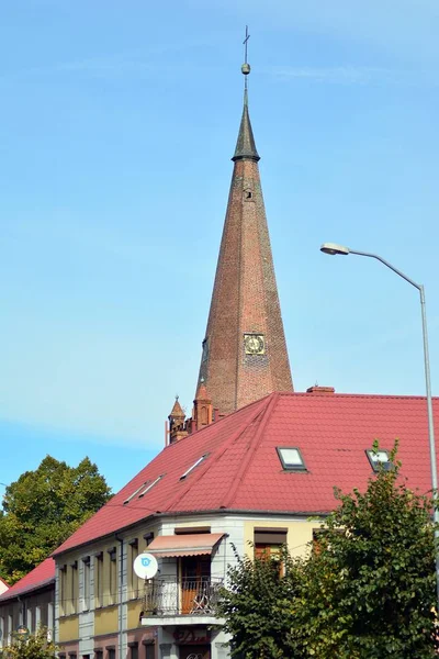 Trzcinsko Zdroj Poland October 2018 Старое Здание Церкви Городе Тжинско — стоковое фото