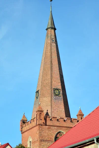 Trzcinsko Zdroj Poland October 2018 Старое Здание Церкви Городе Тжинско — стоковое фото