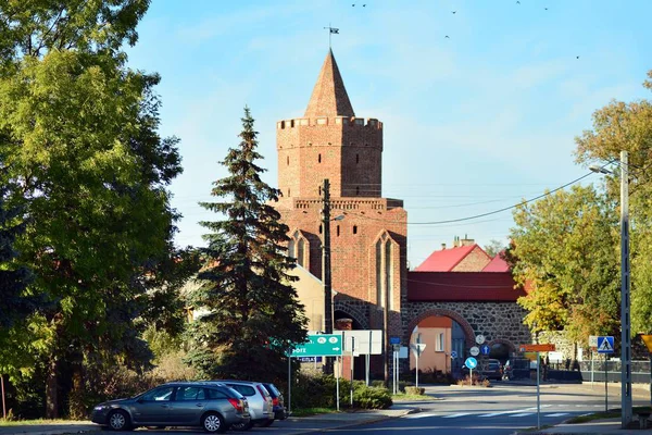 Trzcinsko Zdroj Poland October 2018 Старые Городские Здания Городе Тжинско — стоковое фото