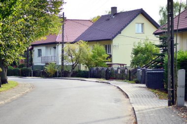 Bir ortaçağ kasabasında eski geleneksel evleri