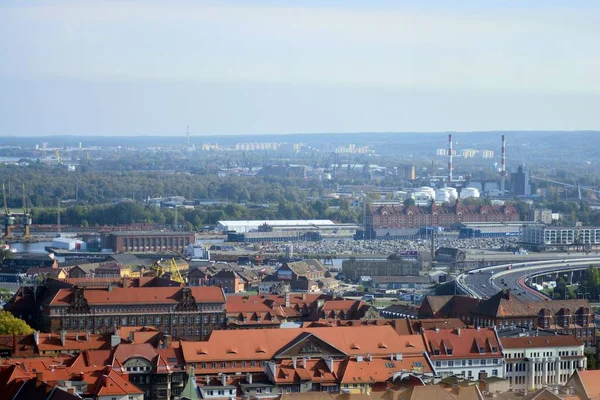 Szczecin Polónia Outubro 2018 Uma Vista Superior Cidade Szczecin — Fotografia de Stock