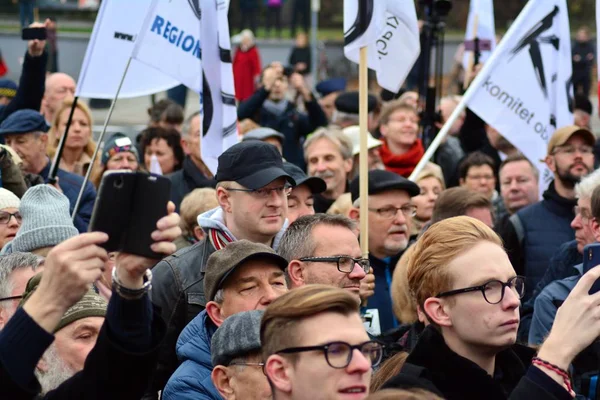 Варшава Польша Ноября 2018 Оппозиция Приветствует Председателя Европейского Совета — стоковое фото