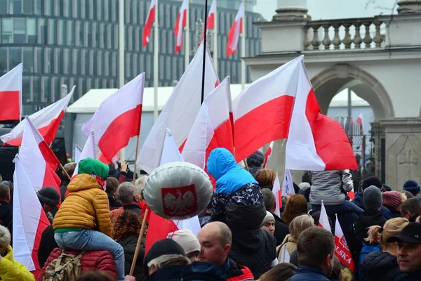 Varsó Poland November 2018 Lengyel Függetlenség Napja Állít Emléket Ország — Stock Fotó