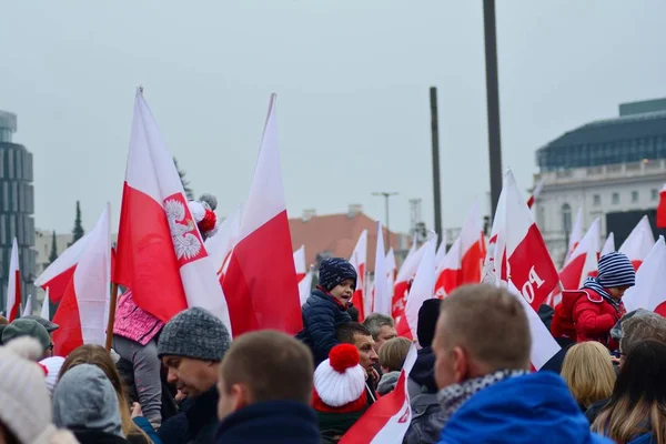 Warschau Poland November 2018 Dag Van Onafhankelijkheid Van Poolse Herdenkt — Stockfoto