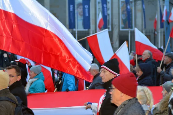 Варшава Листопада 2018 200000 Осіб Взяли Участь Березні Організованого Польський — стокове фото