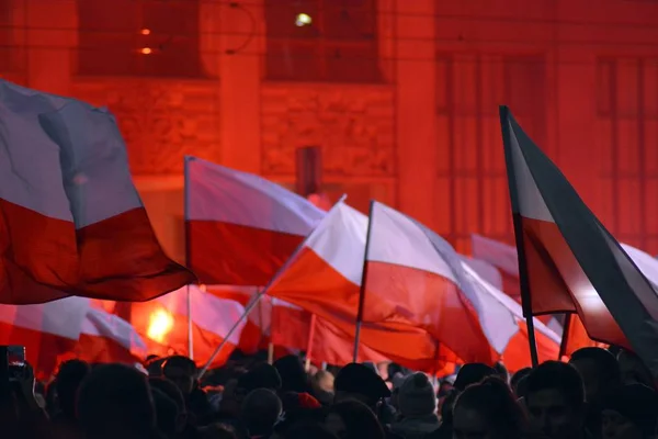 Warsaw Polen November 2018 200 000 Mensen Deelgenomen Aan Maart — Stockfoto