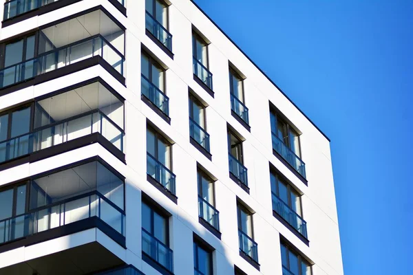 Fragment Facade Building Windows Balconies Modern Home Many Flats — Stock Photo, Image