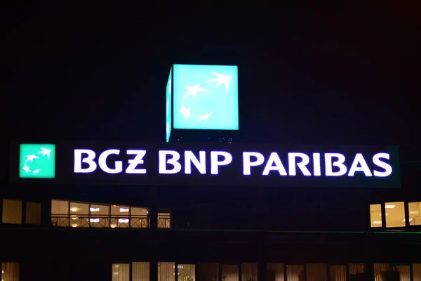 Warschau Polen November 2018 Zeichen Bnp Paribas Firmenschild Bnp Paribas — Stockfoto