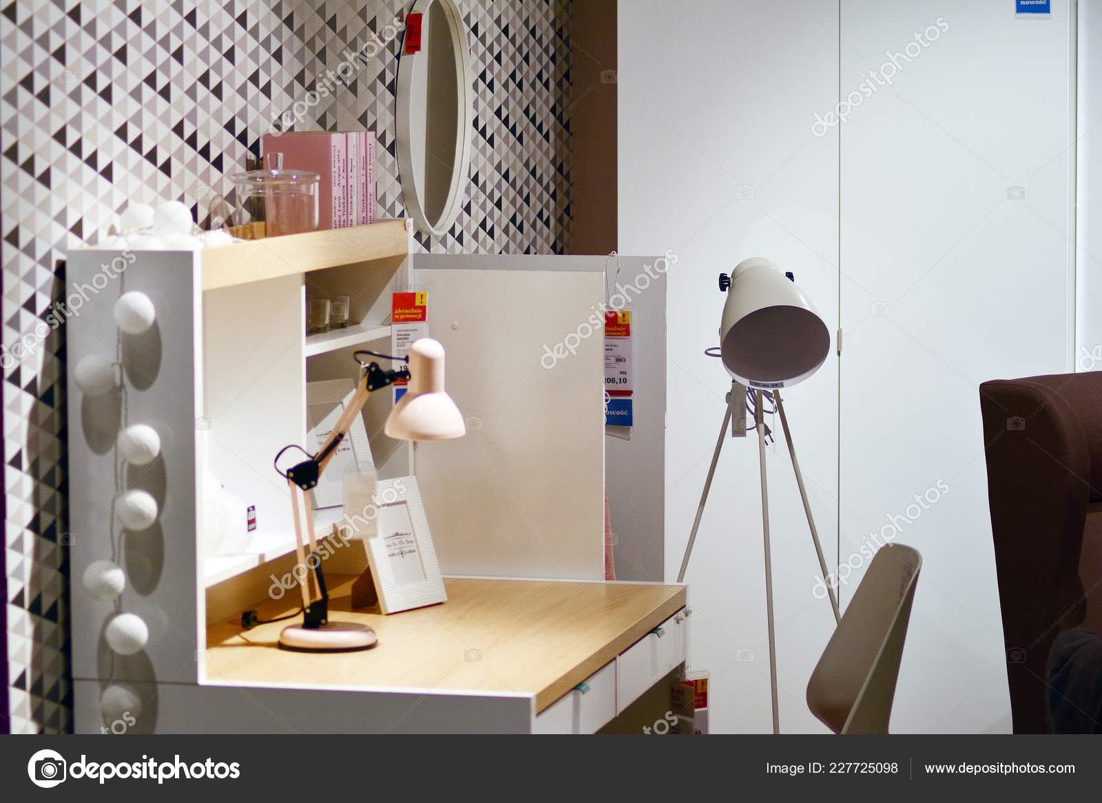 Warsaw Poland November 2018 Showroom Modern Furniture Store Black