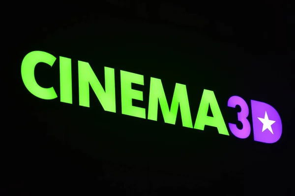 Warszawa Poland November 2018 Sign Cinema Företaget Skylt Cinema — Stockfoto