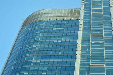 Modern cam gökdelen, cam duvar soyut tekstürlü dış görünümünü