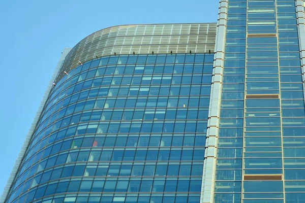 View Modern Glass Skyscraper Exterior Glass Wall Abstract Texture — Stock Photo, Image