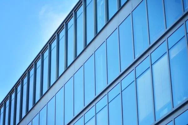 Fragmento Fachada Moderno Edificio Oficinas Exterior Pared Cristal Con Textura — Foto de Stock