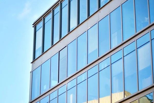 Fragmento Fachada Moderno Edificio Oficinas Exterior Pared Cristal Con Textura — Foto de Stock