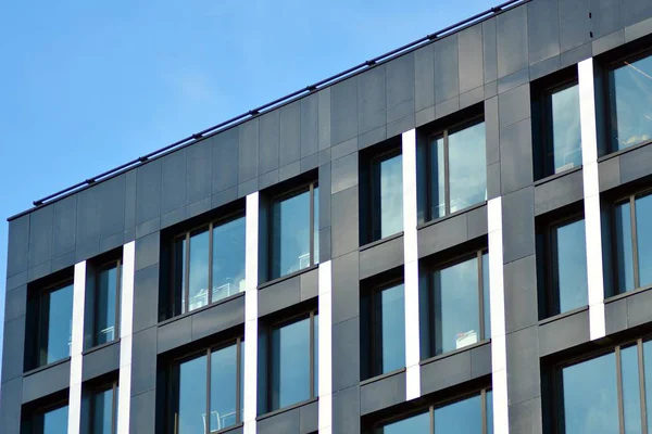 Fragmento Fachada Moderno Edificio Oficinas Exterior Pared Cristal Con Textura — Foto de Stock