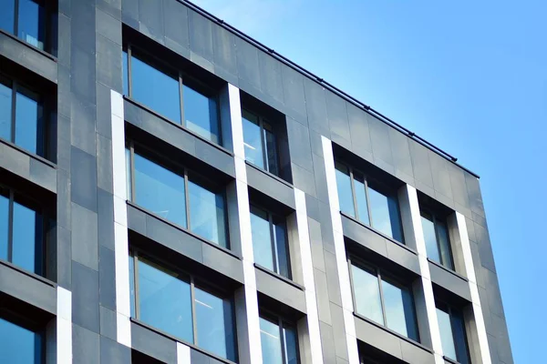 Fragmento Fachada Moderno Edificio Oficinas Exterior Pared Cristal Con Textura — Foto de Stock