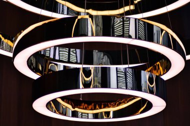 Soyut iç parçası. Modern Led Lambalar ile stilize aydınlatma