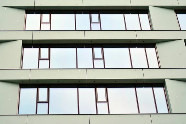 Fragmento Fachada Edifício Escritórios Moderno Exterior Parede Vidro Com Textura — Fotografia de Stock