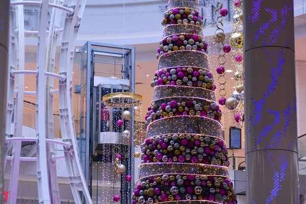 Szczecin Polónia Dezembro 2018 Centro Comercial Galaxy Decorado Com Enfeites — Fotografia de Stock