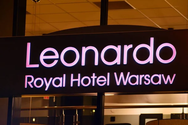 Варшава Польша Декабря 2018 Года Подпишите Leonardo Royal Hotel Warsaw — стоковое фото