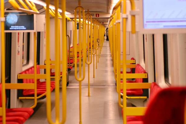 Varšava Polsko Prosince 2018 Metro Vlak Interiér — Stock fotografie