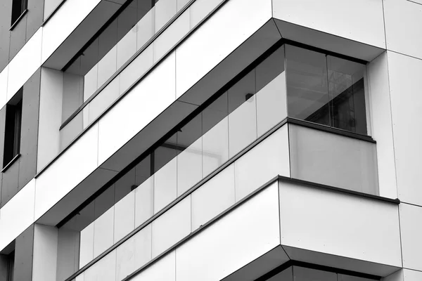 Fragment Abstrait Architecture Contemporaine Immeuble Résidentiel Moderne Noir Blanc — Photo