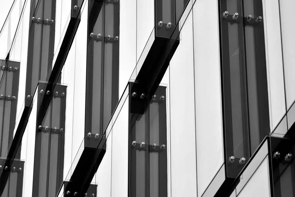 Fragmento Fachada Moderno Edificio Oficinas Exterior Pared Cristal Con Textura — Foto de Stock