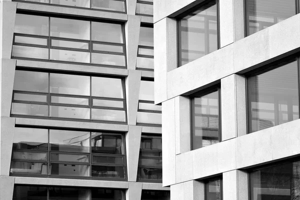 Абстрактний Фрагмент Сучасної Архітектури Стіни Скла Бетону Чорно Білий — стокове фото