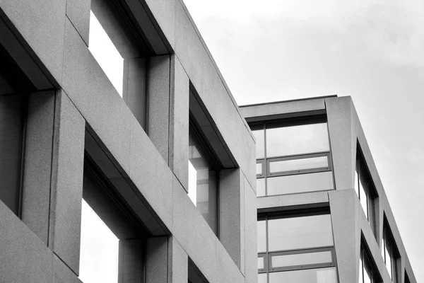 Abstract Fragment Modern Architecture Walls Made Glass Concrete Black White Stock Picture