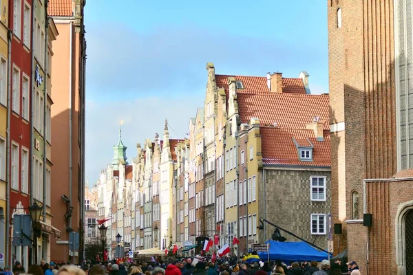 Gdańsk Stycznia 2019 Tysiące Polaków Zatłoczone Ulice Gdańska Żegnać Burmistrz — Zdjęcie stockowe