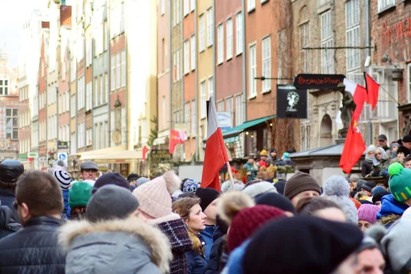 Gdansk Polonia Enero 2019 Miles Polacos Agolparon Las Calles Gdansk — Foto de Stock