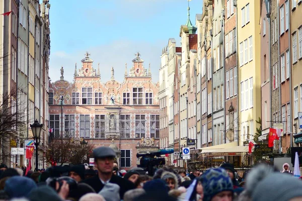 Gdansk Polonia Enero 2019 Miles Polacos Agolparon Las Calles Gdansk — Foto de Stock