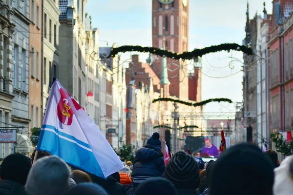 Gdansk Polonia Enero 2019 Miles Polacos Agolparon Las Calles Gdansk — Foto de Stock