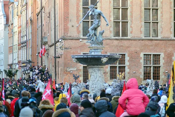 Gdansk Polonia Enero 2019 Miles Polacos Agolparon Las Calles Gdansk — Foto de Stock