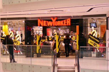 Gdansk, Poland .19 January 2019. Sign New Yorker.Company signboard  New Yorker.