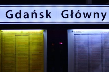 Gdansk, Polonya .19 Ocak 2019. Burcu Gdansk Glowny. 