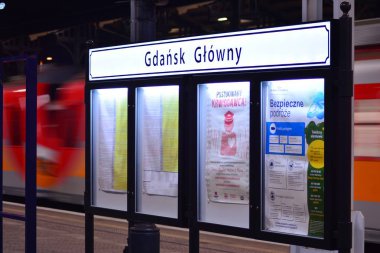 Gdansk, Polonya .19 Ocak 2019. Burcu Gdansk Glowny. 