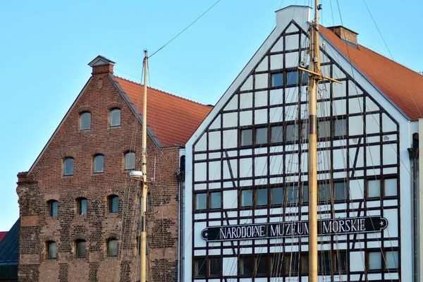 Gdansk Poland January 2019 Old Town Gdansk Motlawa River — Stockfoto