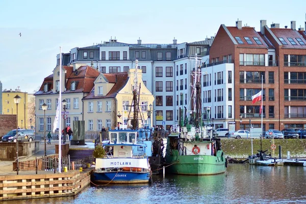 Gdansk Polônia Janeiro 2019 Cidade Velha Gdansk Rio Motlawa — Fotografia de Stock