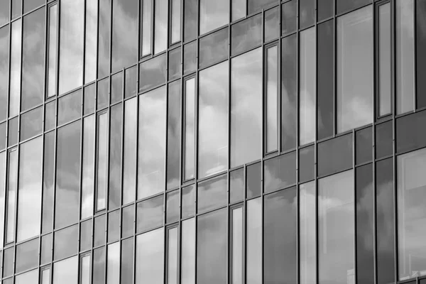 Fragmento Fachada Edifício Escritórios Moderno Exterior Parede Vidro Com Textura — Fotografia de Stock