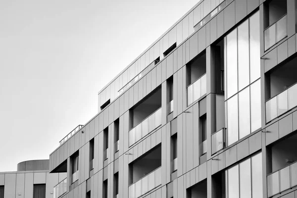 Immeubles Modernes Par Une Journée Ensoleillée Avec Ciel Bleu Façade — Photo