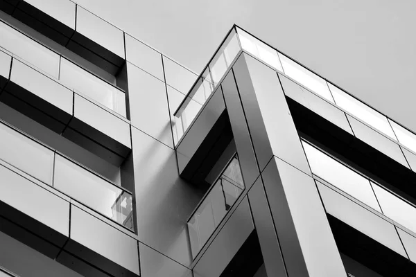 Modernos Edificios Apartamentos Día Soleado Con Cielo Azul Fachada Moderno — Foto de Stock