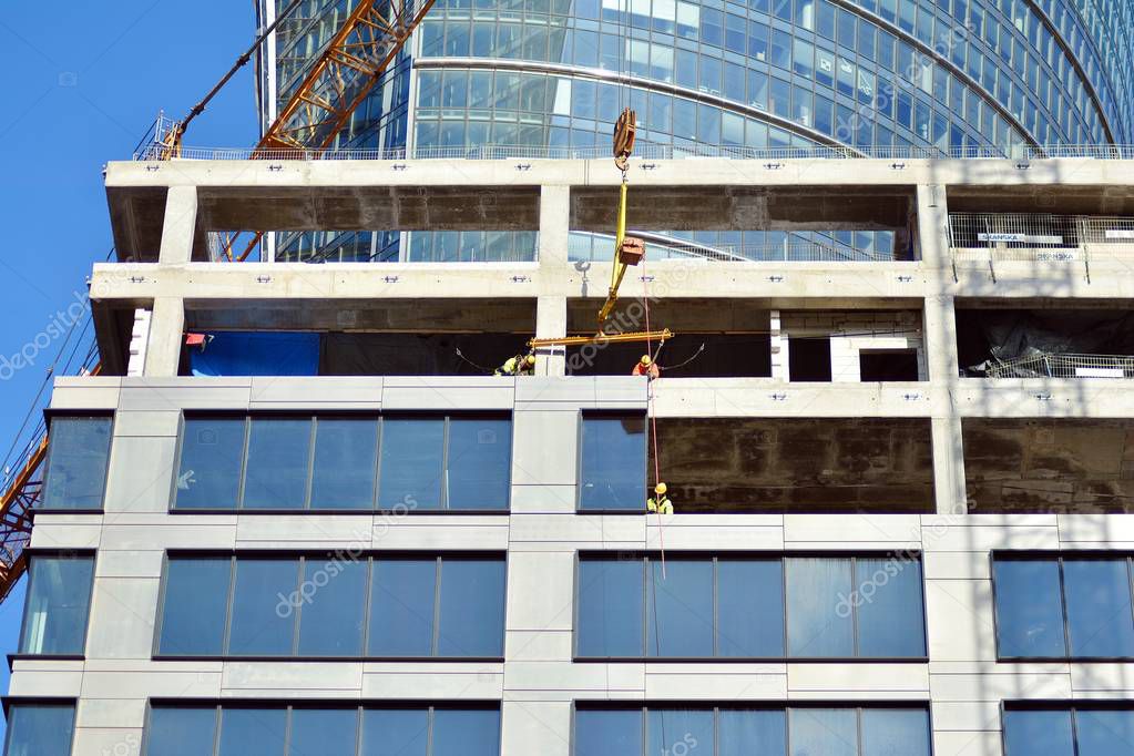 Detail view of skyscraper construction