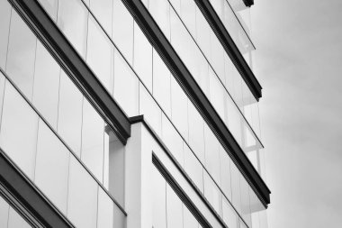 Modern Avrupa Konut Apartman. Siyah ve beyaz.