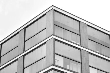 Modern Avrupa Konut Apartman. Siyah ve beyaz.