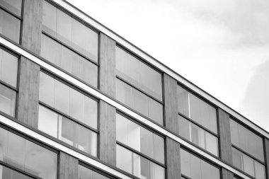 Modern Avrupa Konut Apartman. Siyah ve beyaz.