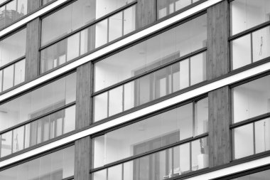 Modern Avrupa Konut Apartman. Siyah ve beyaz.