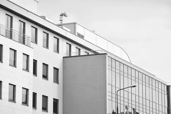 Immeuble Bureaux Fermé Noir Blanc — Photo